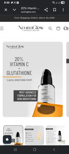 NeutraGlow 20% Vitamin C + Glutathione - Clinical Brightening Serum
