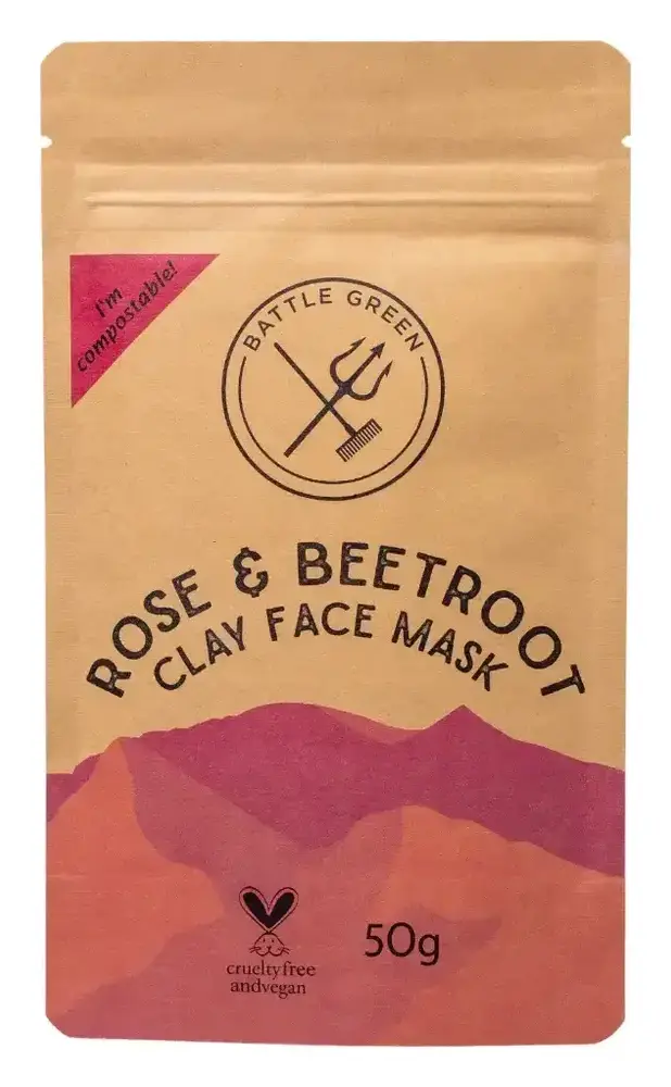 Battle Green Clay Face Mask Beetroot & Rose