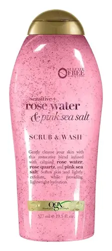 OGX Beauty Sensitive + Rose Water & Pink Sea Salt Body Scrub & Body Wash