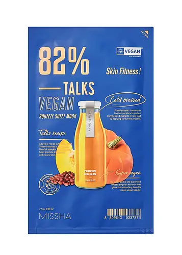 Missha Talks Vegan Squeeze Sheet Mask Skin Fitness