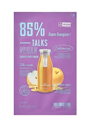 Missha Talks Vegan Squeeze Sheet Mask Super Energizer