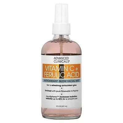 Advanced Clinicals Vitamin C + Ferulic Acid Antioxidant Glow Facial Mist