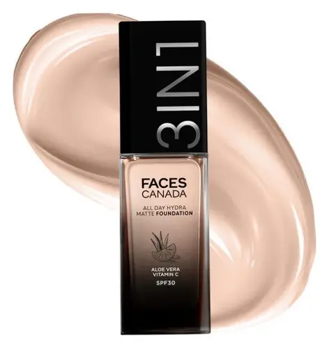 Faces Canada All Day Hydra Matte Foundation SPF 30 011 Rose Ivory