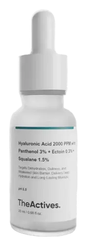 TheActives Hyaluronic Acid 2000 PPM With Panthenol 3% + Ectoin 0.3% + Squalane  1.5% Serum