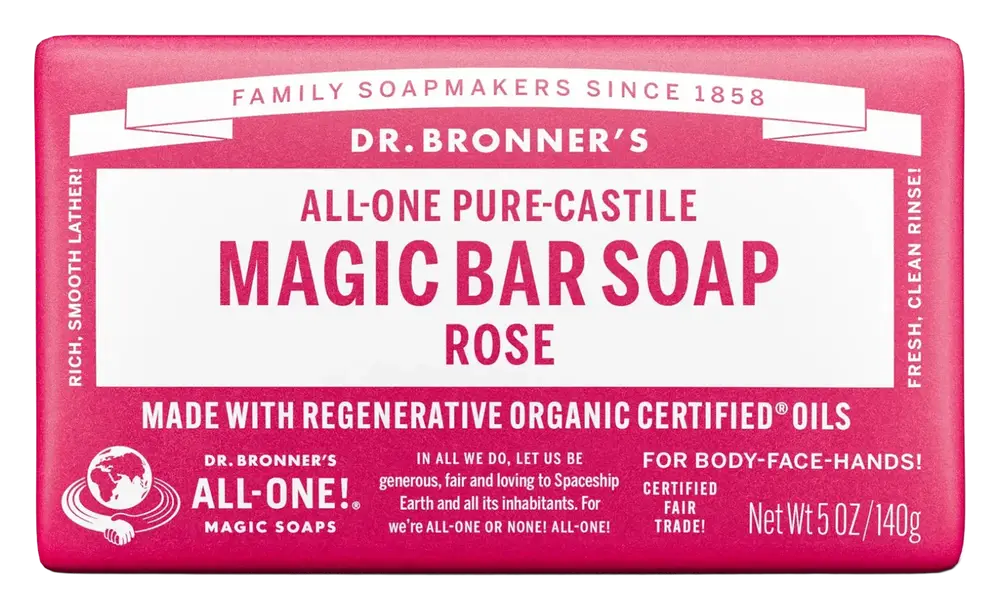 Dr. Bronner's Pure-Castile Magic Bar Soap Rose
