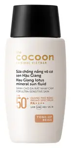 The Cocoon Vietnam Hau Giang Lotus Mineral Sun Fluid SPF 50+ Tone Up Beige