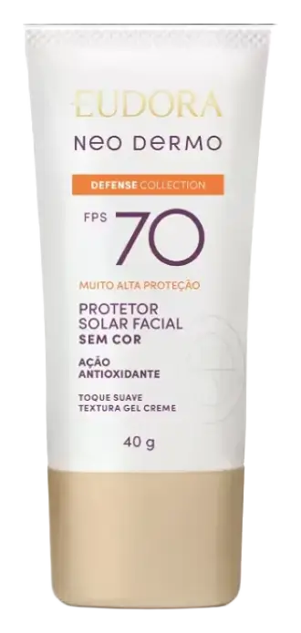 Eudora Neo Dermo Defense Collection Protetor Solar Facial Sem Cor SPF 70