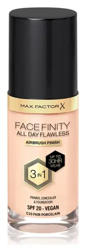 Max Factor X Facefinity All Day Flawless 3 In 1 Foundation SPF 20 C10 Fair Porcelain