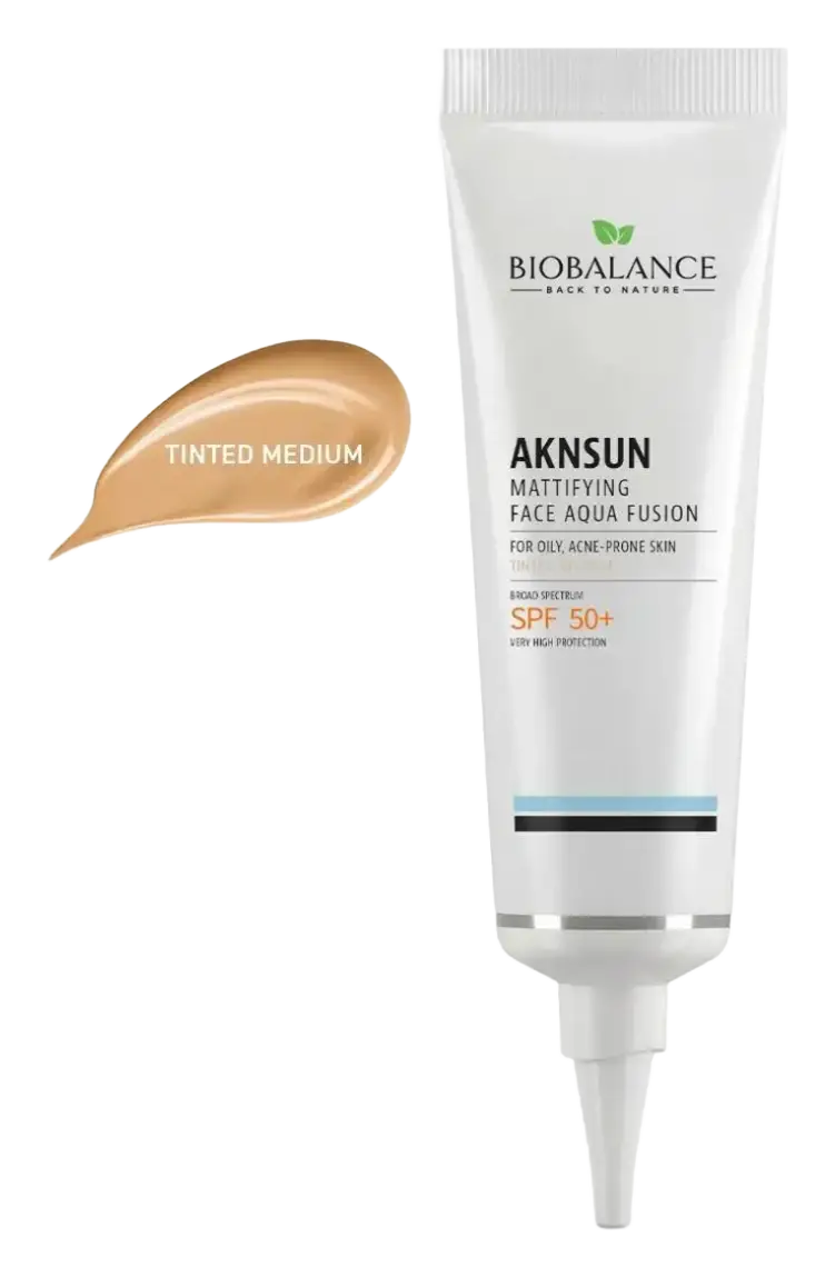BioBalance Aknsun Mattifying Face Aqua Fusion Tinted SPF 50+ Medium