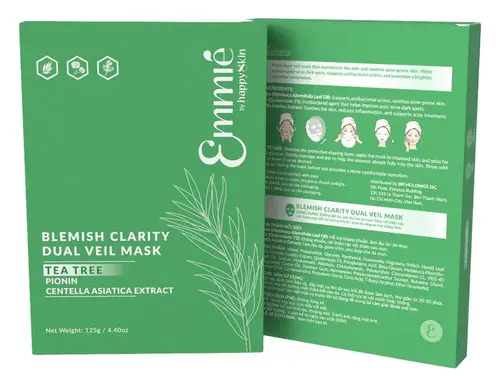 Emmié By Happy Skin Tea Tree Blemish Clarity Dual Veil Mask