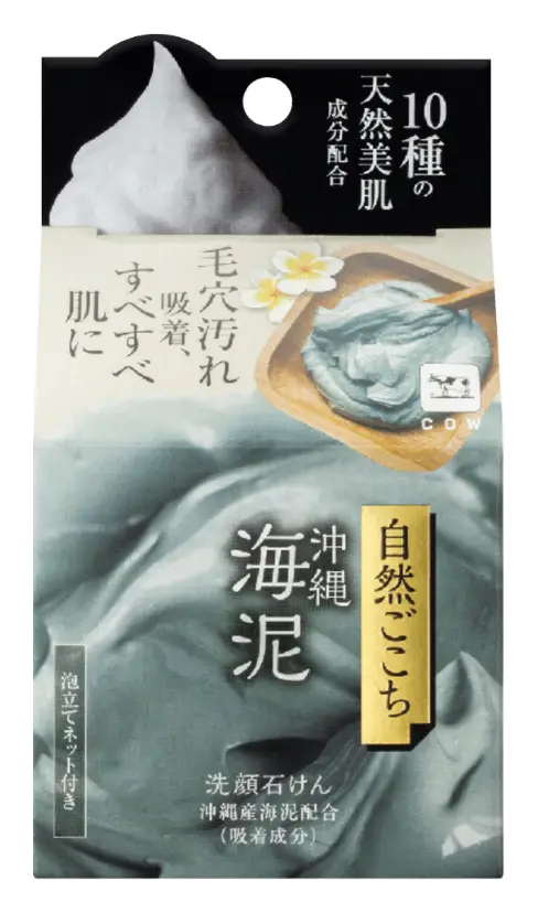 Cow Brand Mutenka SHIZENGOKOCHI Facial Soap Okinawa Sea Clay