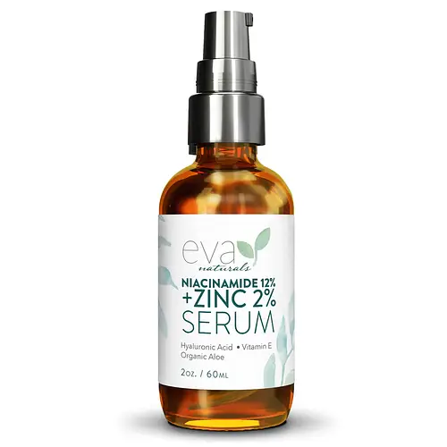 Eva Naturals 12% Niacinamide Serum for Face + 2% Zinc and Hyaluronic Acid