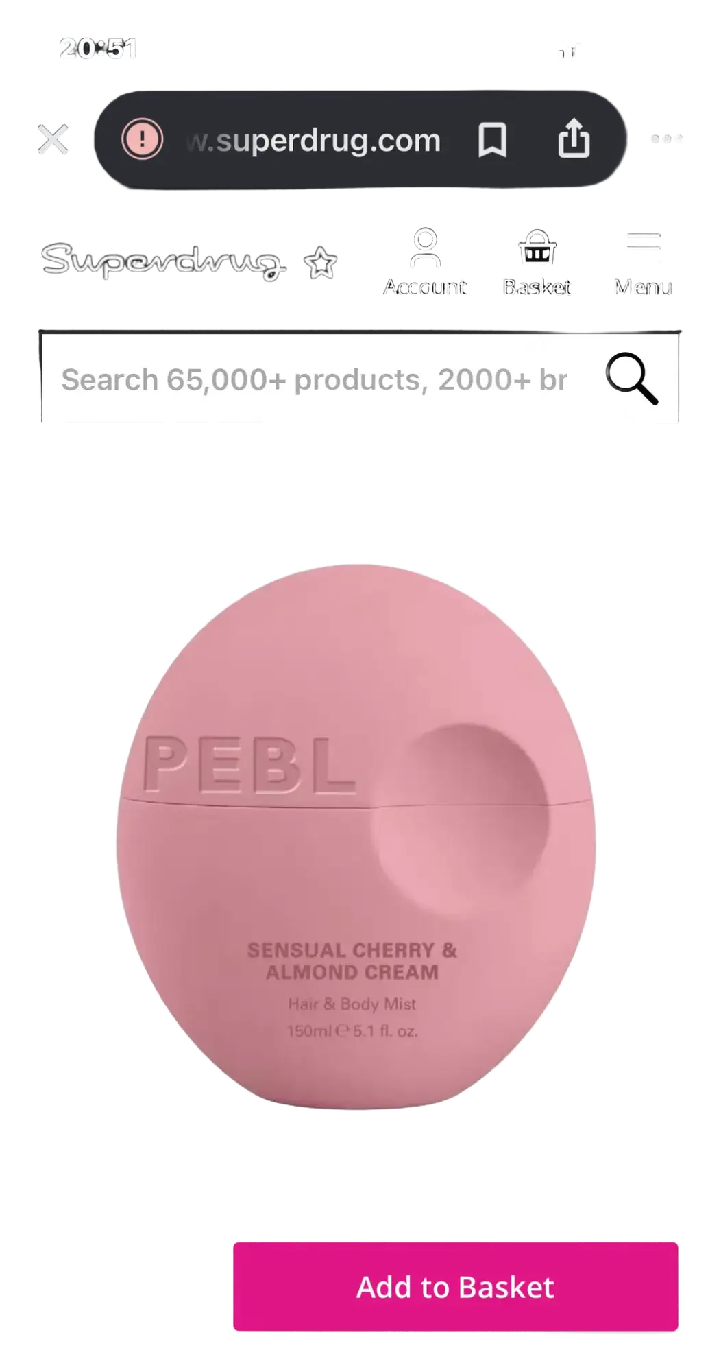 Pebl Sensual Cherry & Almond Cream Hair & Body Mist