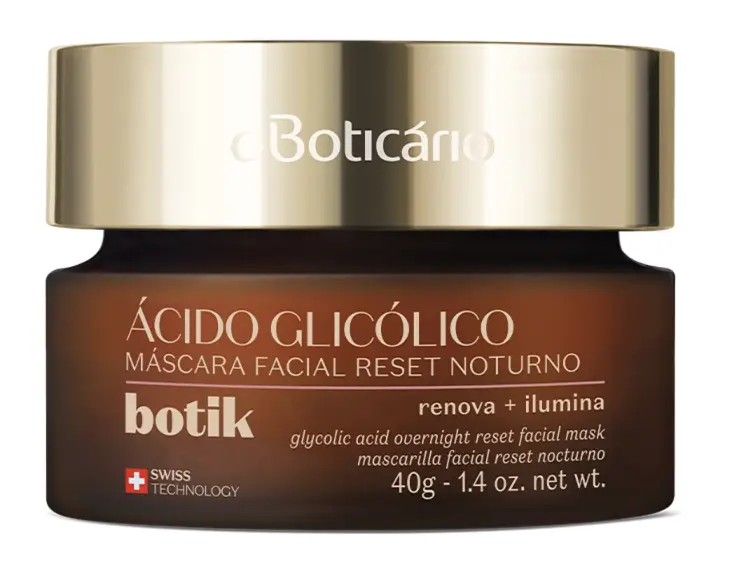 O Boticário Máscara Facial Reset Noturno Ácido Glicólico Botik