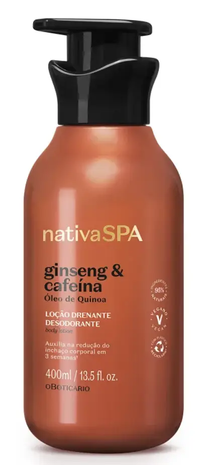 O Boticário Loção Drenante Desodorante Corporal Nativa SPA Ginseng e Cafeína