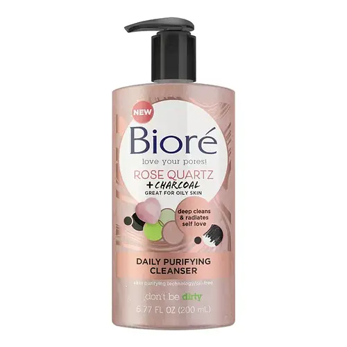 Biore Rose Quartz + Charcoal Daily Purifying Cleanser