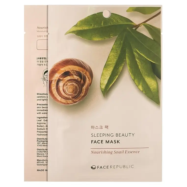 Face Republic Sleeping Beauty Face Mask Nourishing Snail Essence