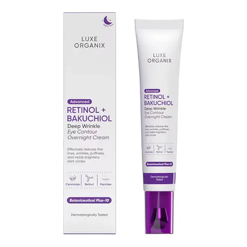 Luxe Organix Advanced Retinol + Bakuchiol Deep Wrinkle Eye Contour Overnight Cream