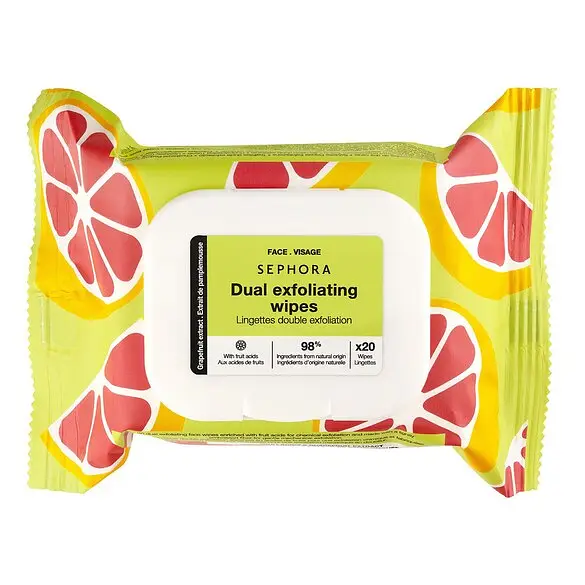Sephora Collection Dual Exfoliating Wipes Grapefruit Extract + Fruit Acids