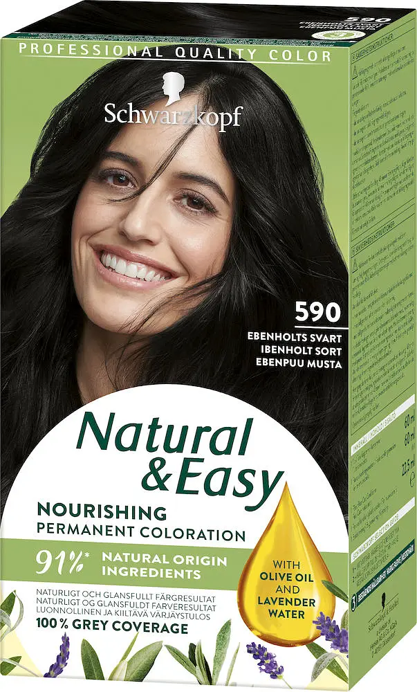 Schwarzkopf Professional Natural & Easy Hair Dye 590 Ebenholt Svart