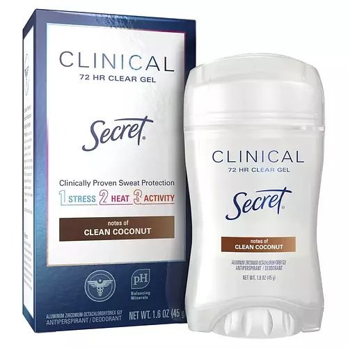 Secret Clinical Strength Clear Gel Antiperspirant Clean Coconut
