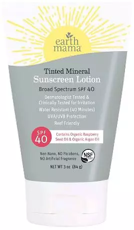 Earth Mama Organics Tinted Mineral Sunscreen Lotion SPF 40
