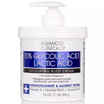 Advanced Clinicals 10% Glycolic Acid + Lactic Acid Exfoliating Body Cream
