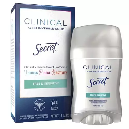 Secret Clinical Strength Invisible Solid Antiperspirant Deodorant Free & Sensitive
