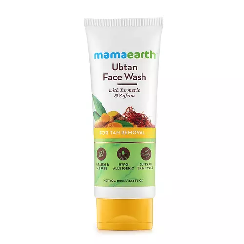 Mamaearth Ubtan Face Wash with Turmeric & Saffron for Tan Removal