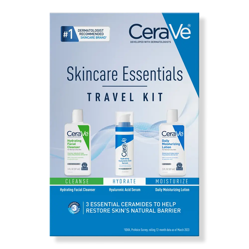 CeraVe Skincare Essentials Travel Size Kit For Balanced To Dry Skin