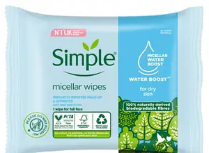 Simple Skincare Micellar Water Boost Biodegradable Wipes