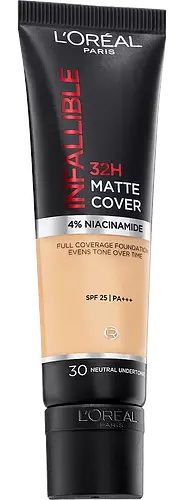 L'Oreal Infallible 32H Matte Cover Foundation With 4% Niacinamide 30