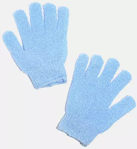 AOA Skin Exfoliating Bath Gloves - Blue