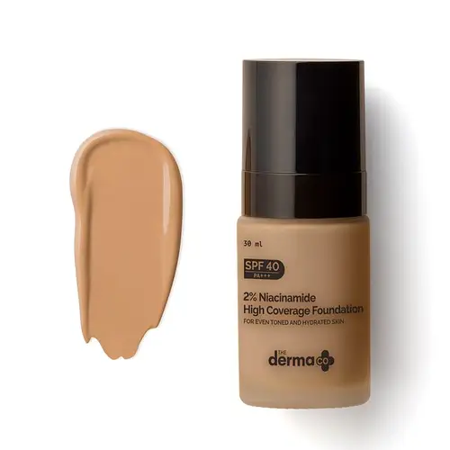 The Derma Co 2% Niacinamide High Coverage Foundation SPF 40 Natural