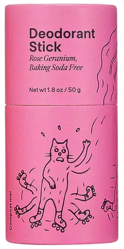 Meow Meow Tweet Deodorant Stick Rose Geranium Baking Soda Free