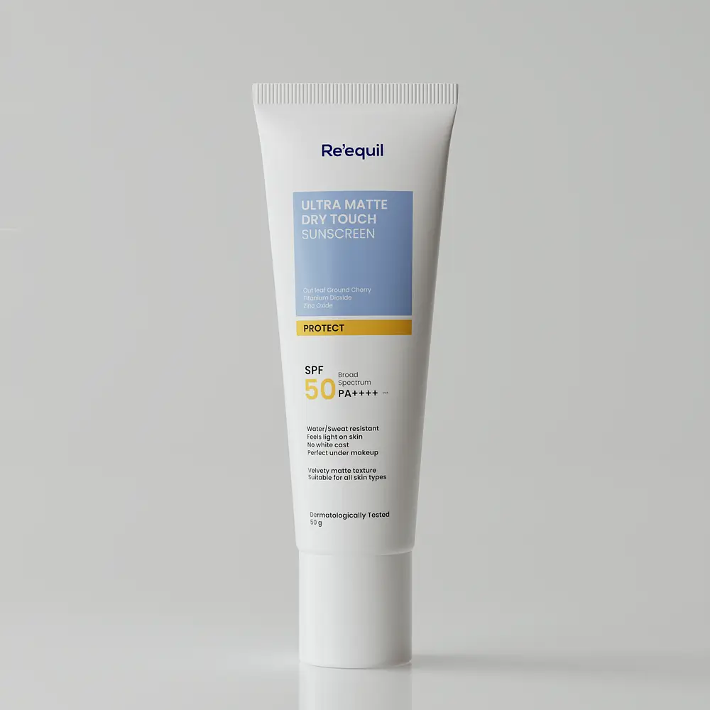 Re’equil Ultra matte dry touch sunscreen gel spf 50, PA ++++