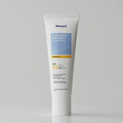 Re’equil Ultra matte dry touch sunscreen gel spf 50, PA ++++