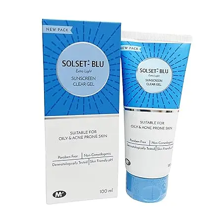 Mohrish Pharmaceuticals Solset - Blu Extra Light Sunscreen Clear Gel