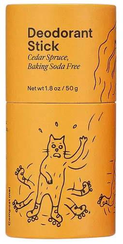 Meow Meow Tweet Deodorant Stick Cedar Spruce Baking Soda Free
