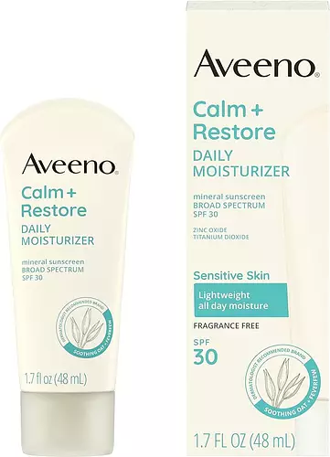 Aveeno Calm + Restore Daily Moisturizer Mineral Sunscreen SPF30