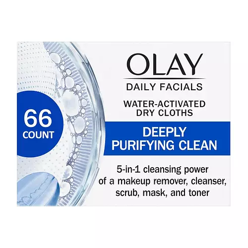 Olay Daily Facials Water-Activated Dry Cloths Deeply Purifying Clean