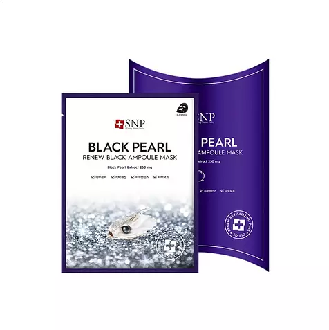 SNP Black Pearl Renew Black Ampoule Mask