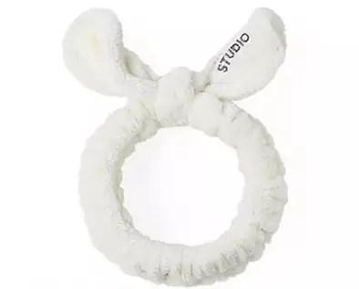 Elancee Animal Face Wash Headband Bow - White