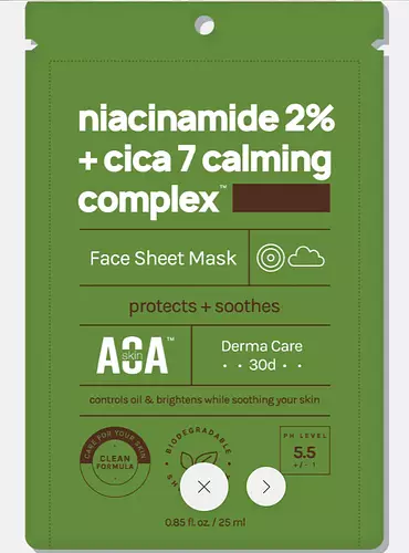 AOA Skin Niacinamide 2% + CICA 7 Calming Complex Sheet Mask