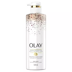 Olay Exfoliating & Moisturizing Body Wash with Sugar, Cocoa Butter and Vitamin B3