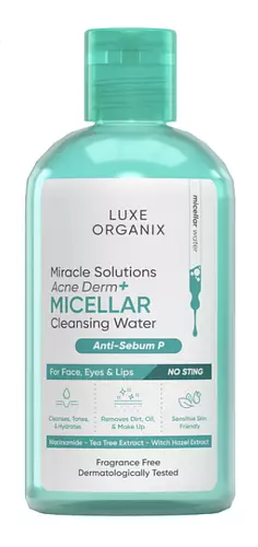 Luxe Organix Miracle Solutions Acne Derm+ Micellar Cleansing Beauty Water