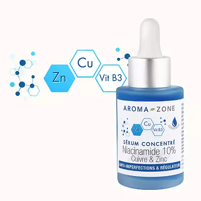 Aroma-Zone Sérum Visage Concentré Niacinamide 10%, Cuivre & Zinc