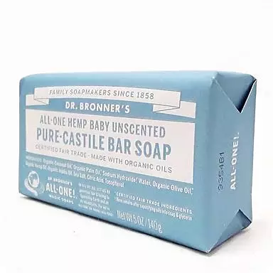 Dr. Bronner's Pure Castille Bar Soap Baby (Unscented)