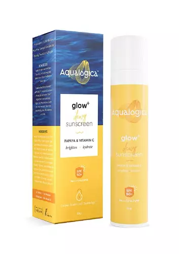 Aqualogica Glow+ Dewy Sunscreen with Papaya & Vitamin C  SPF 50 PA+++