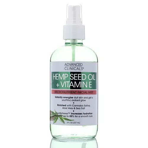 Advanced Clinicals Hemp + Vitamin E Micronutrient Skin Energizing, Instantly Hydrating Face Mist